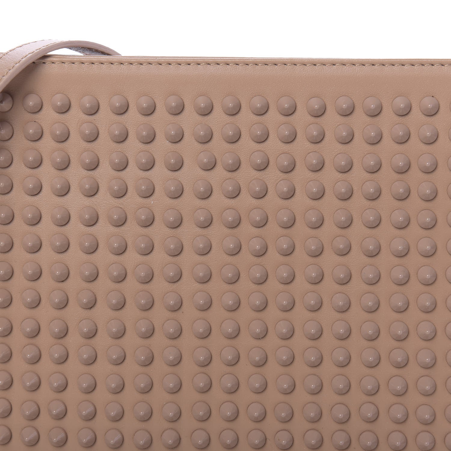 Christian Louboutin Calfskin Studded Loubiposh Chain Clutch Nude 10 of 13