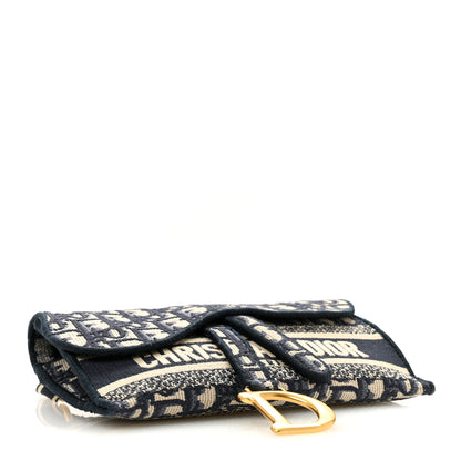 Christian Dior Oblique Slim Saddle Pouch Blue 4 of 10