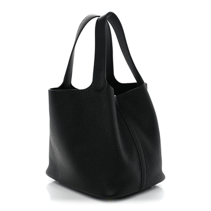 Hermes Taurillon Clemence Picotin Lock 22 MM Black 3 of 10
