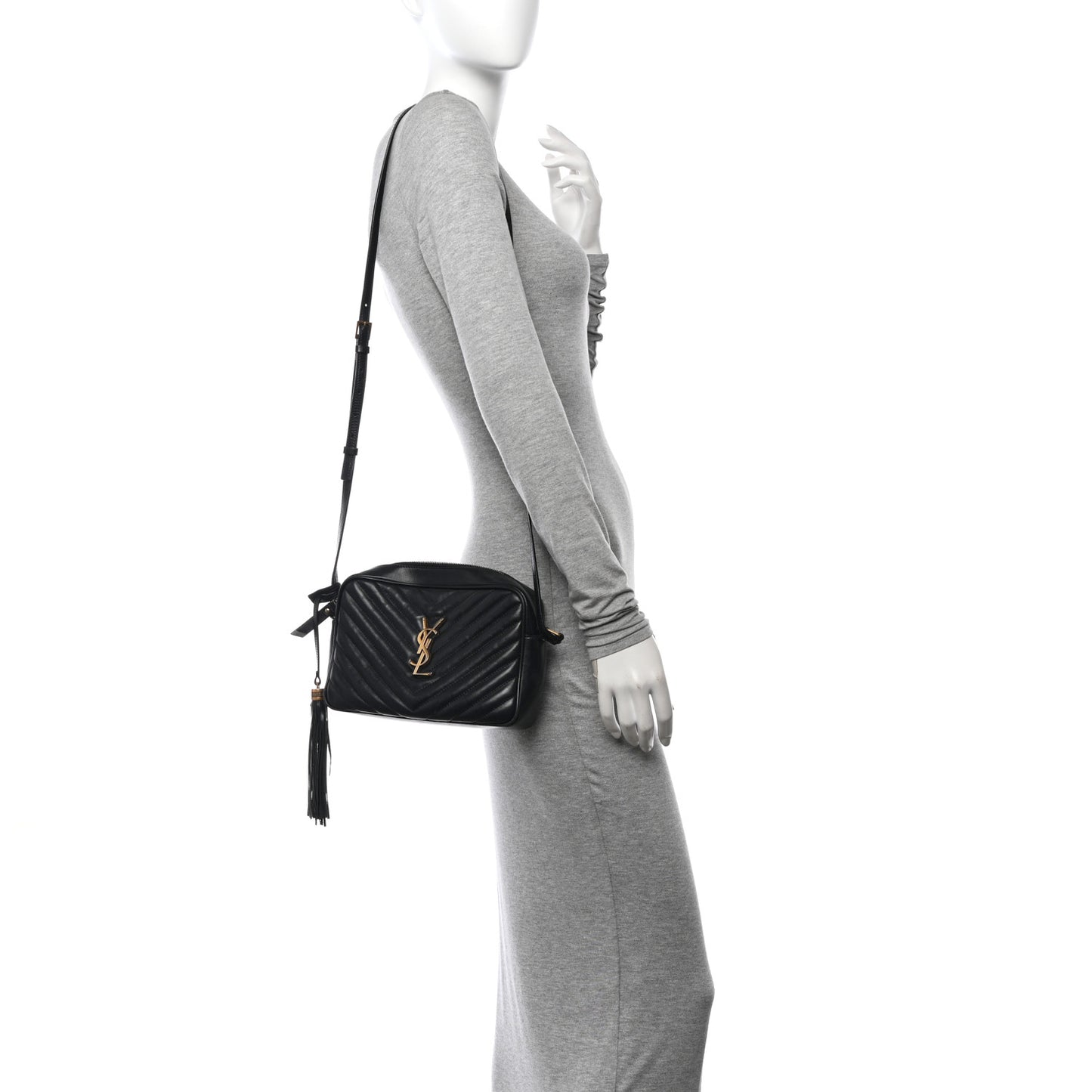 Calfskin Matelasse Monogram Lou Camera Bag Black