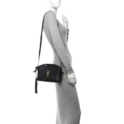 Saint Laurent Calfskin Matelasse Monogram Lou Camera Bag Black 2 of 14