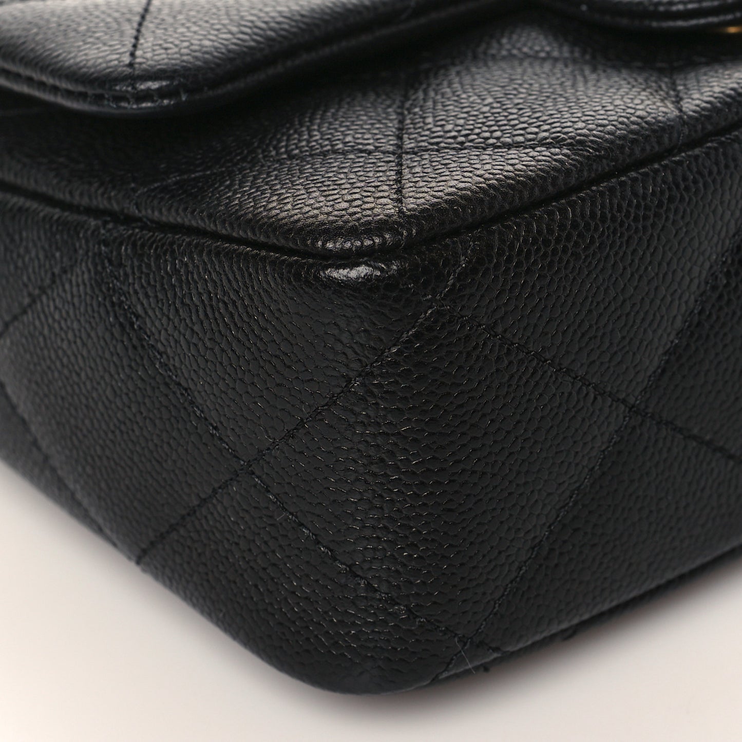 Caviar Quilted Mini Sweetheart Rectangular Flap Black