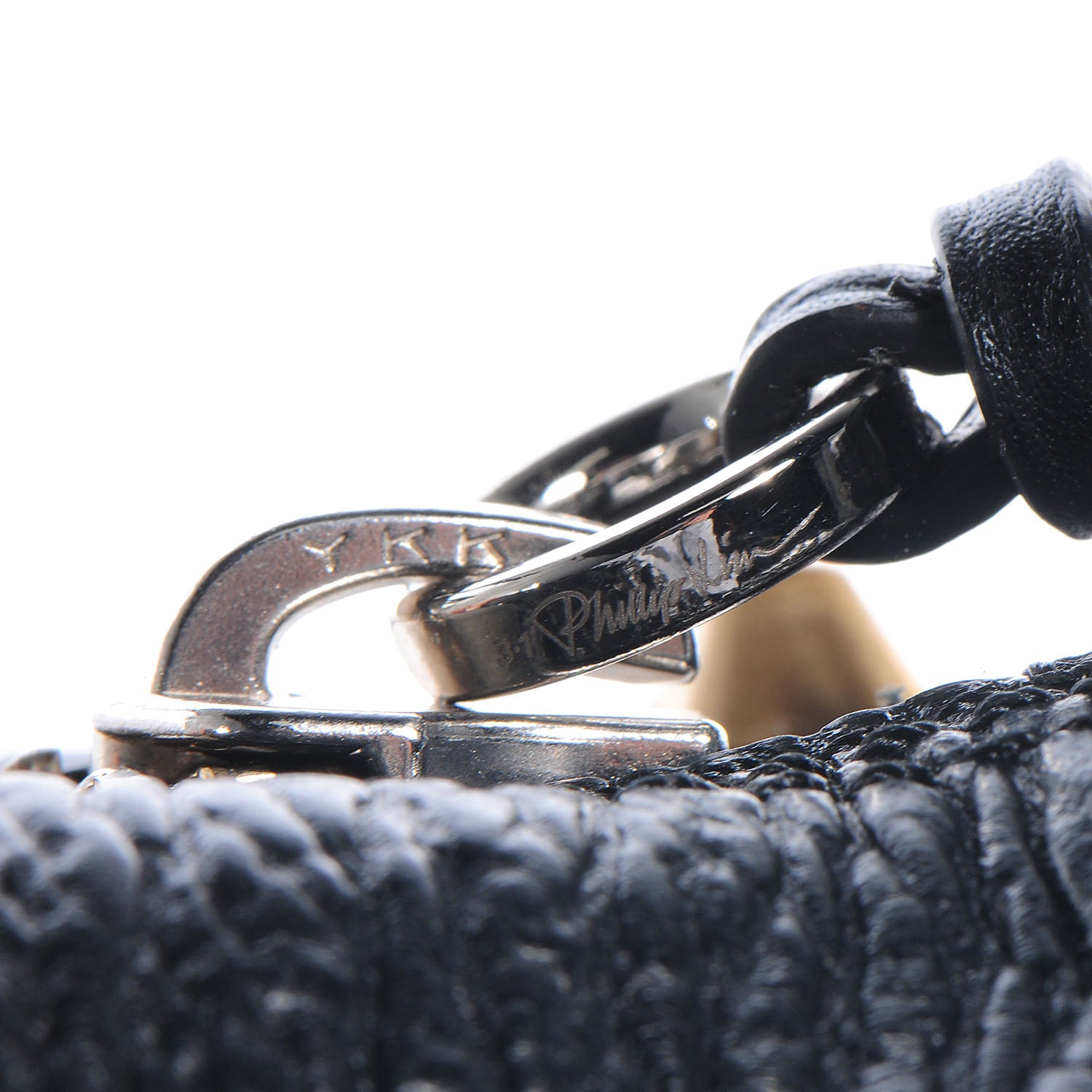 3.1 Phillip Lim 3.1 Calfskin Fur Mini Studded Satchel Black 9 of 10