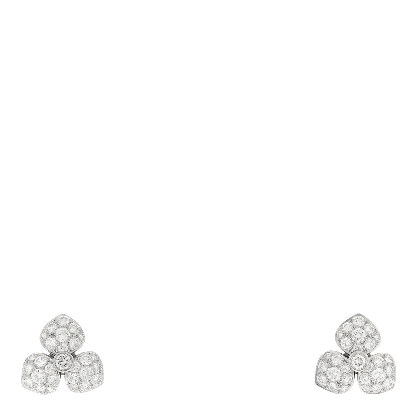 Platinum Diamond Petal Earrings