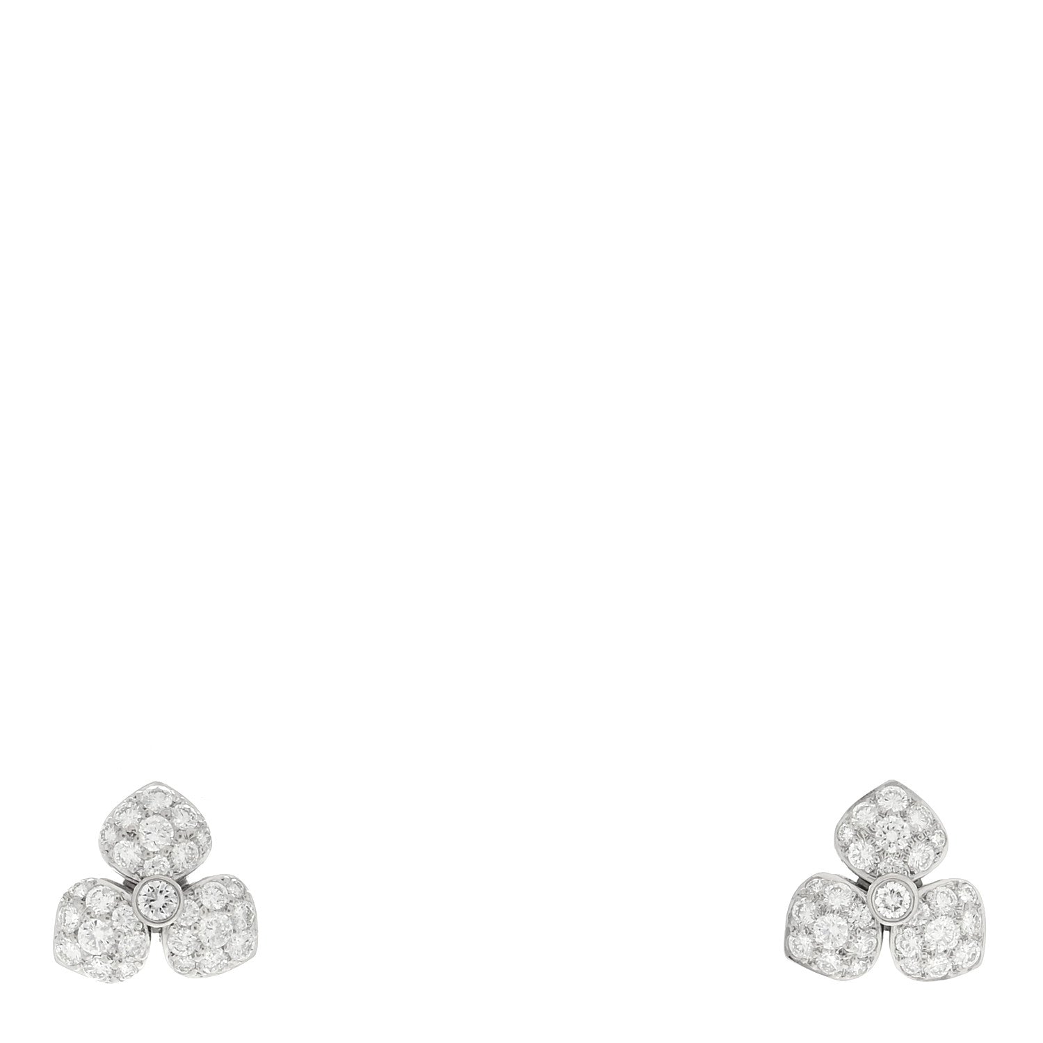 Tiffany Platinum Diamond Petal Earrings 1 of 5
