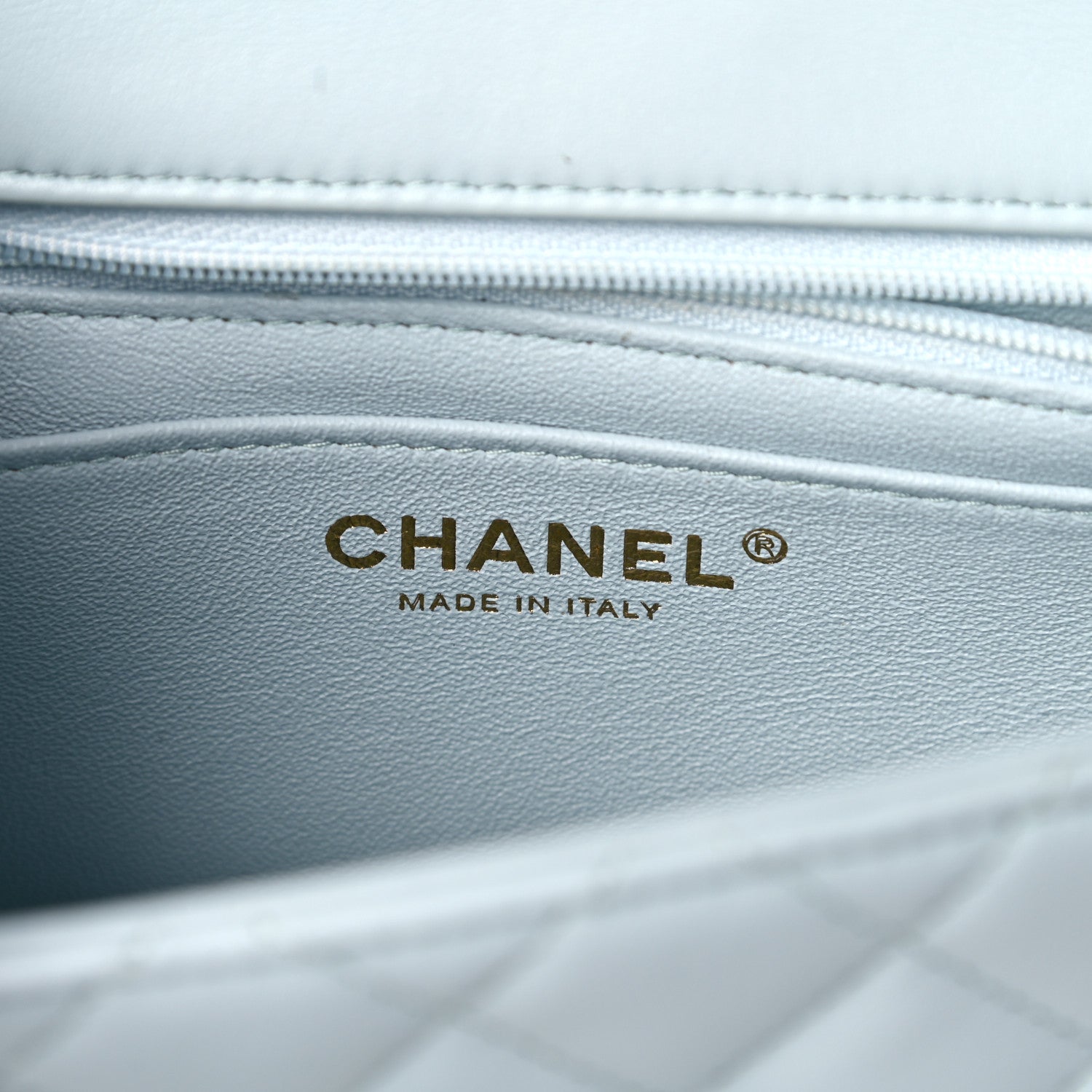 Chanel Lambskin Quilted Mini Top Handle Rectangular Flap Light Blue 8 of 10