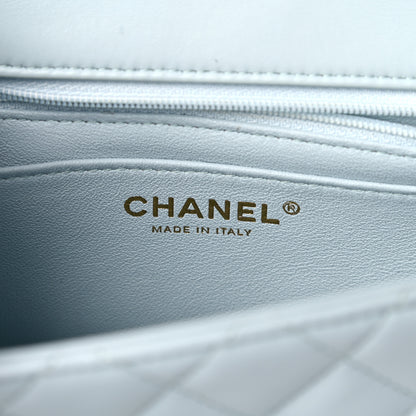 Chanel Lambskin Quilted Mini Top Handle Rectangular Flap Light Blue 8 of 10