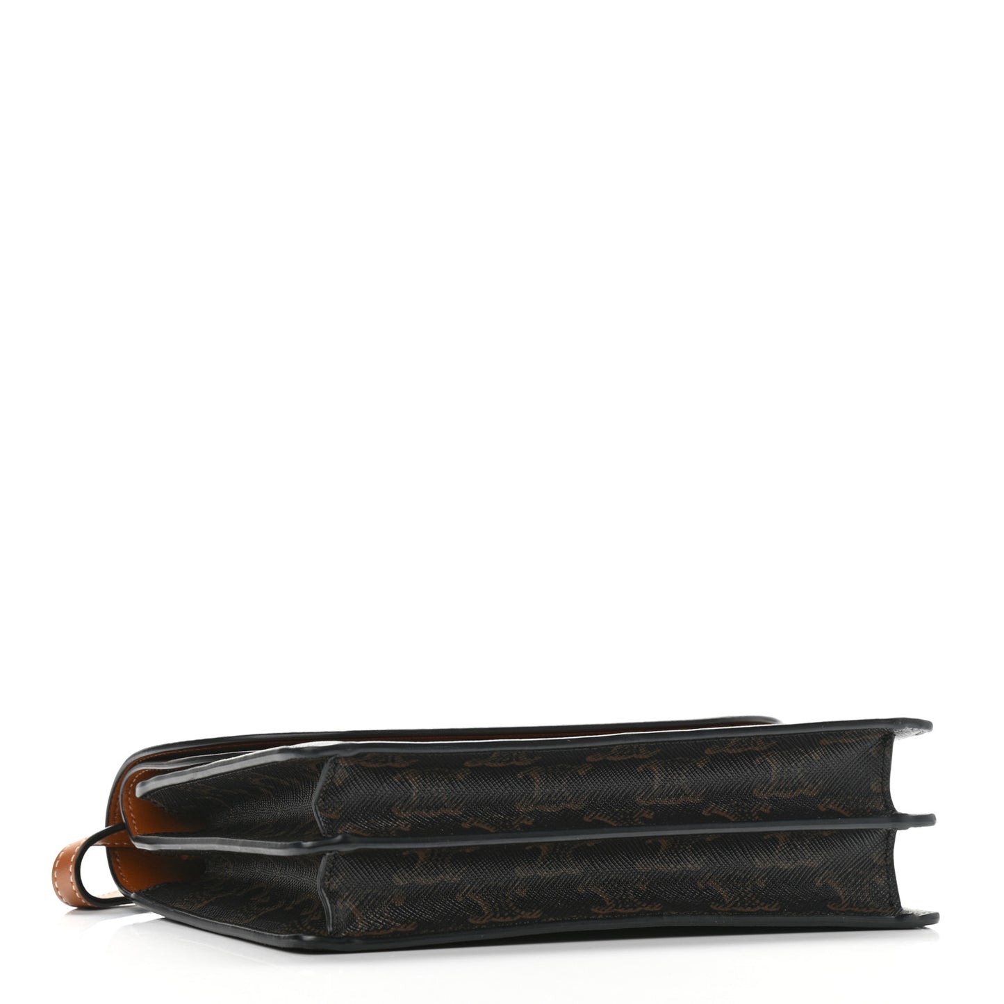 Triomphe Canvas Lambskin Wallet On Strap Tan
