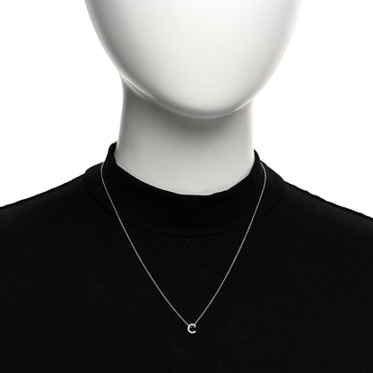 Roberto Coin 18K White Gold Diamond Love Letter C Pendant Necklace 2 of 5