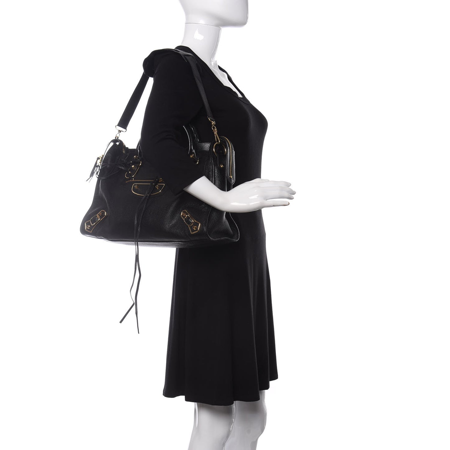 Chevre Gold Metallic Edge Hardware City Black