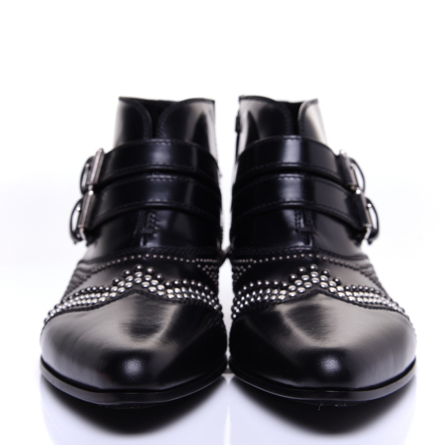 Givenchy Calfskin Studded Punk Ankle Boots 36 Black 2 of 13