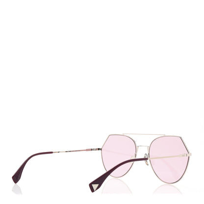 Fendi Metal Geometric FF Sunglasses FF 0194/S Silver Pink 4 of 7