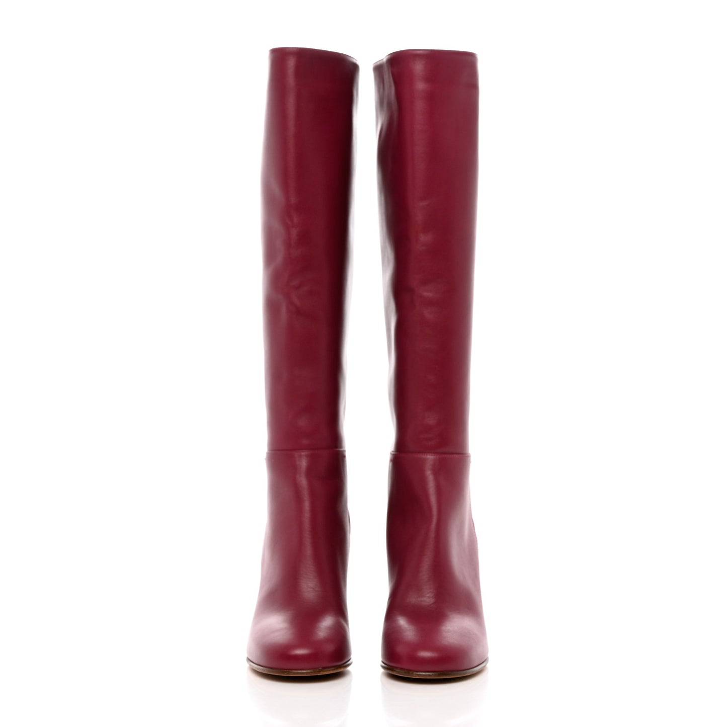 Calfskin Rockstud Tall Boots 37 Red