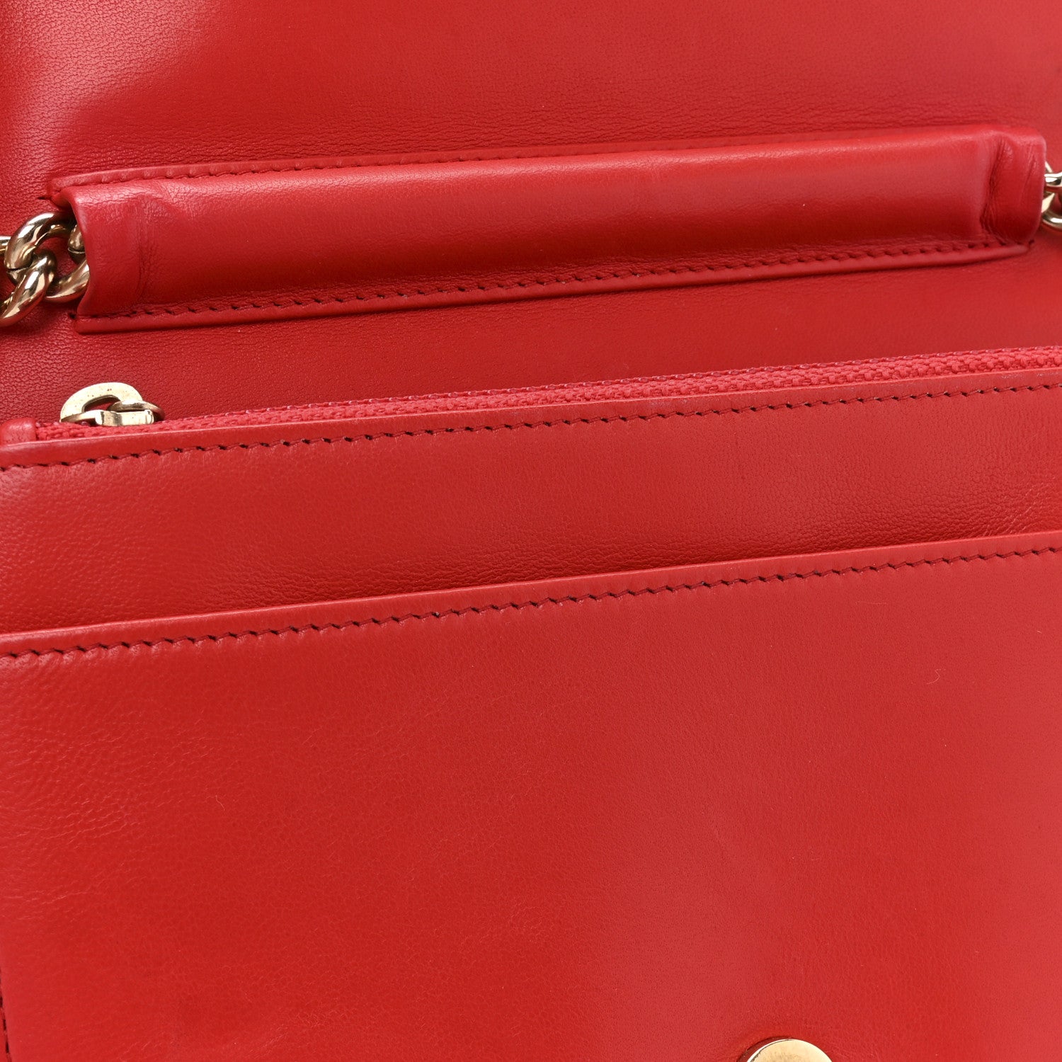 Chanel Lambskin Quilted Boy Wallet On Chain WOC Red 15 of 16