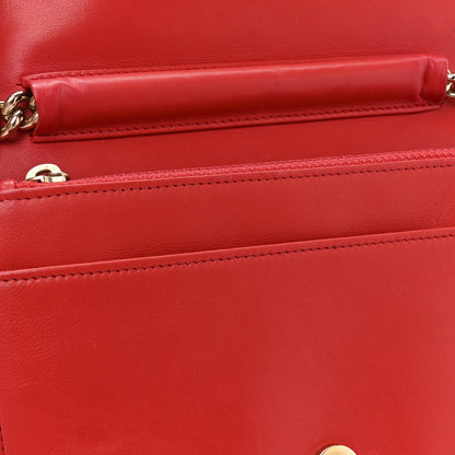 Chanel Lambskin Quilted Boy Wallet On Chain WOC Red 15 of 16