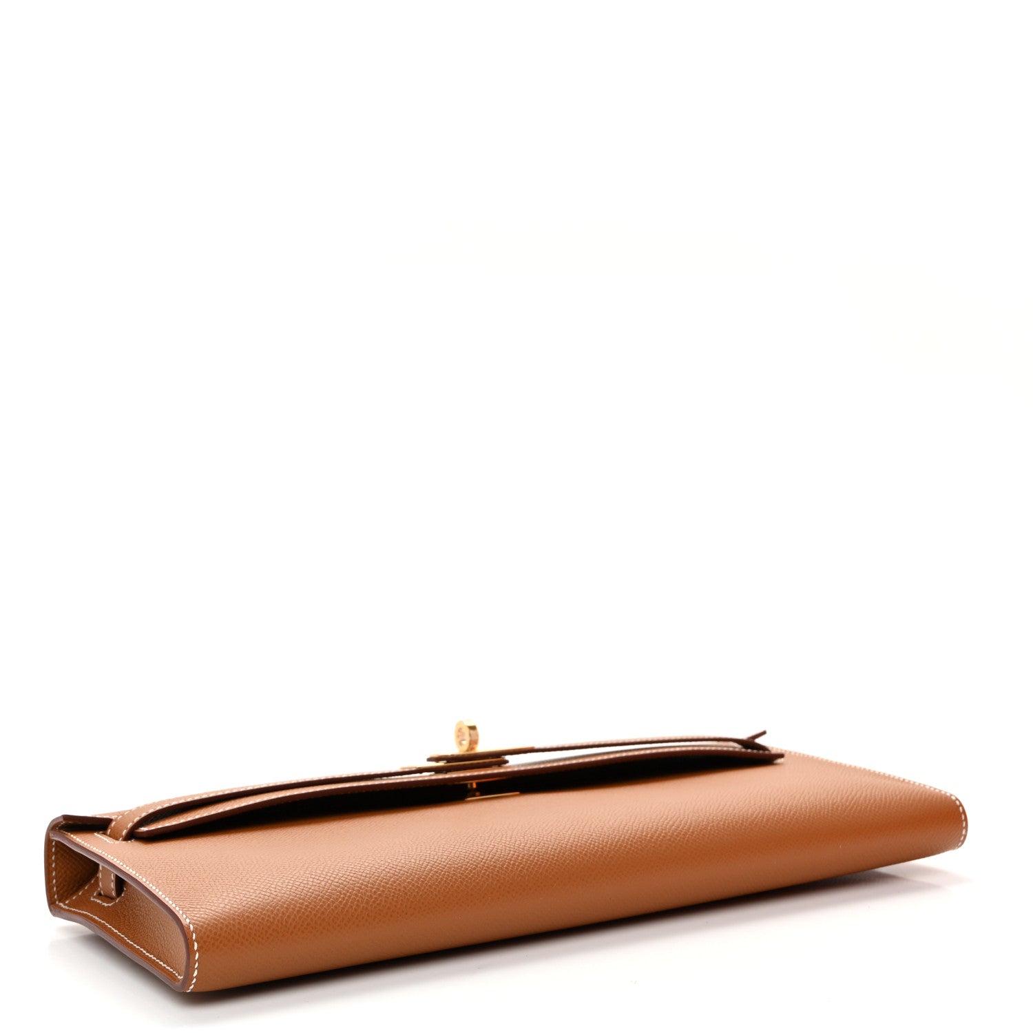 Hermes Epsom Kelly Cut Clutch Pochette Gold 4 of 10