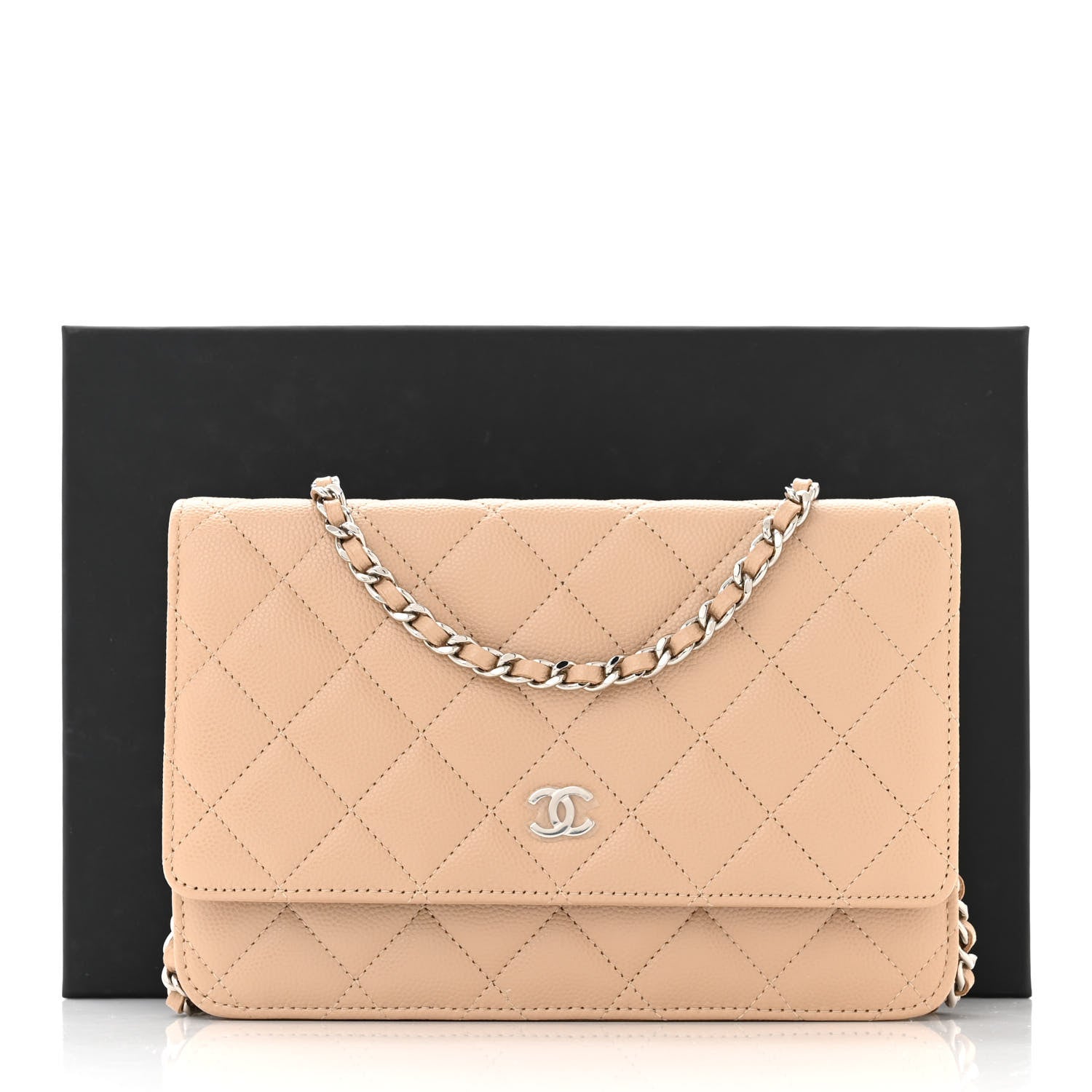 Chanel Caviar Quilted Wallet on Chain WOC Beige 12 of 12