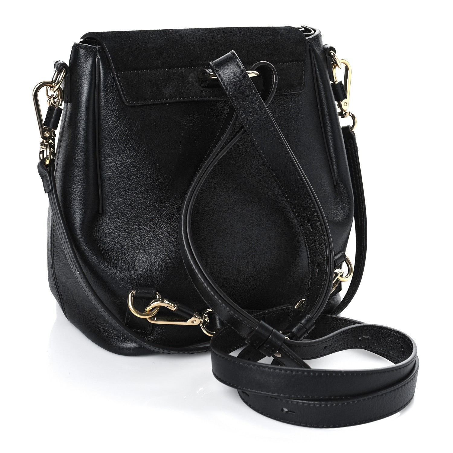 Chloe Suede Calfskin Medium Faye Backpack Black 3 of 9