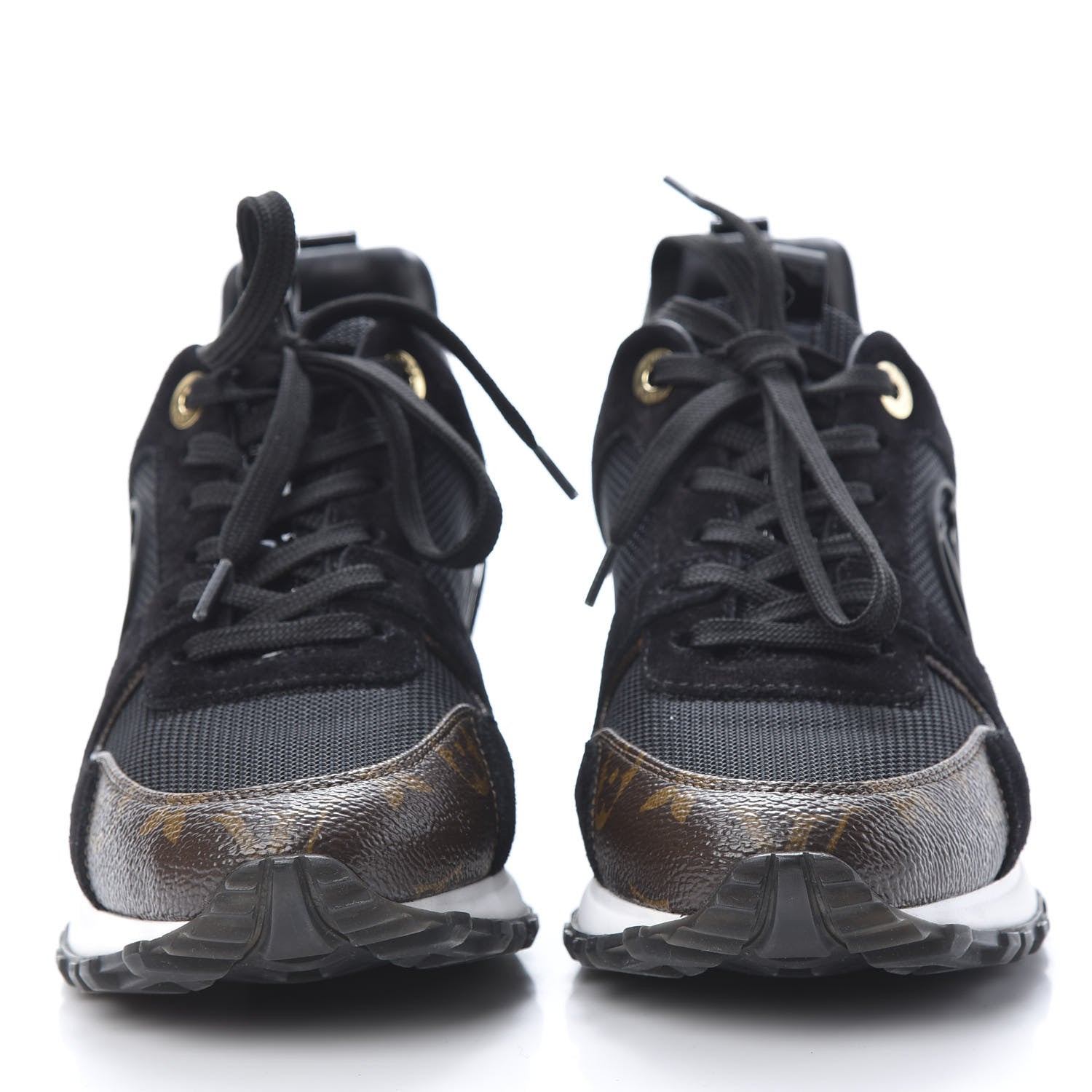 Louis Vuitton Suede Monogram Run Away Sneakers 37.5 Black 2 of 8