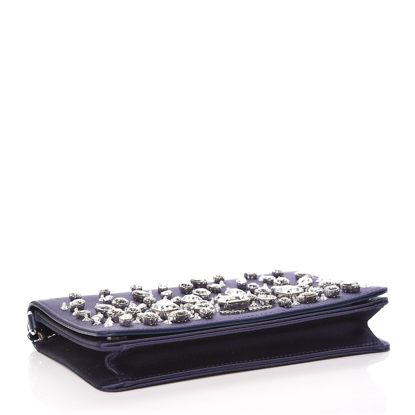 Satin Raso Crystal Embellished Delice Wallet On Chain Baltico
