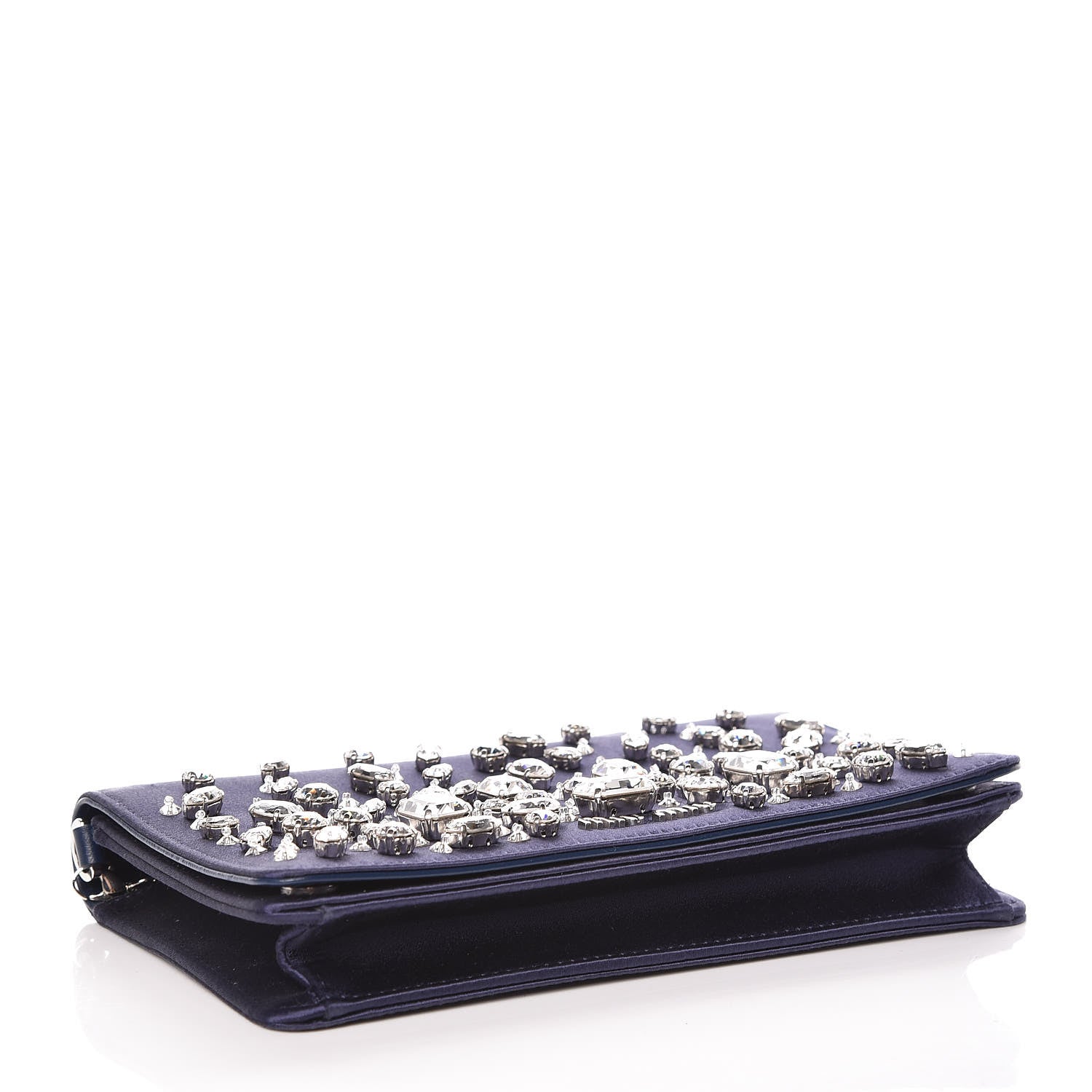 Miu Miu Satin Raso Crystal Embellished Delice Wallet On Chain Baltico 4 of 10