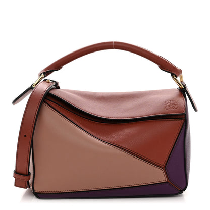 Loewe Calfskin Small Puzzle Bag Dark Rust Dark Purple 1 of 9