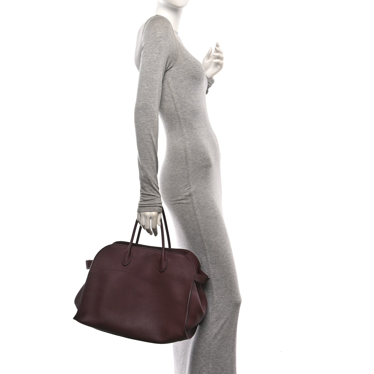 The Row Matte Grained Calfskin Soft Margaux 15 Burgundy 2 of 9