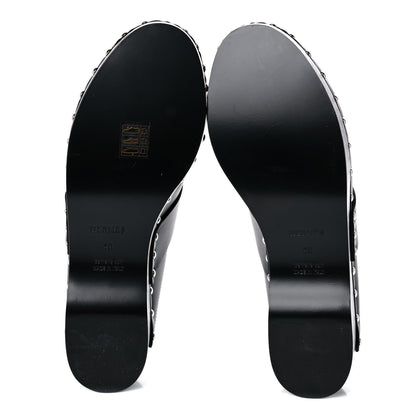 Hermes Calfskin Calya Mules 40 Black 6 of 10