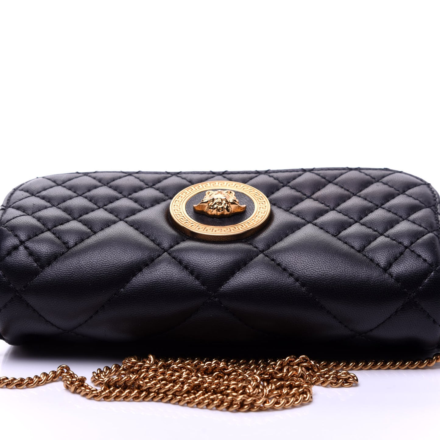 Nappa Quilted Trapuntata Tribute Wallet Chain Crossbody Black