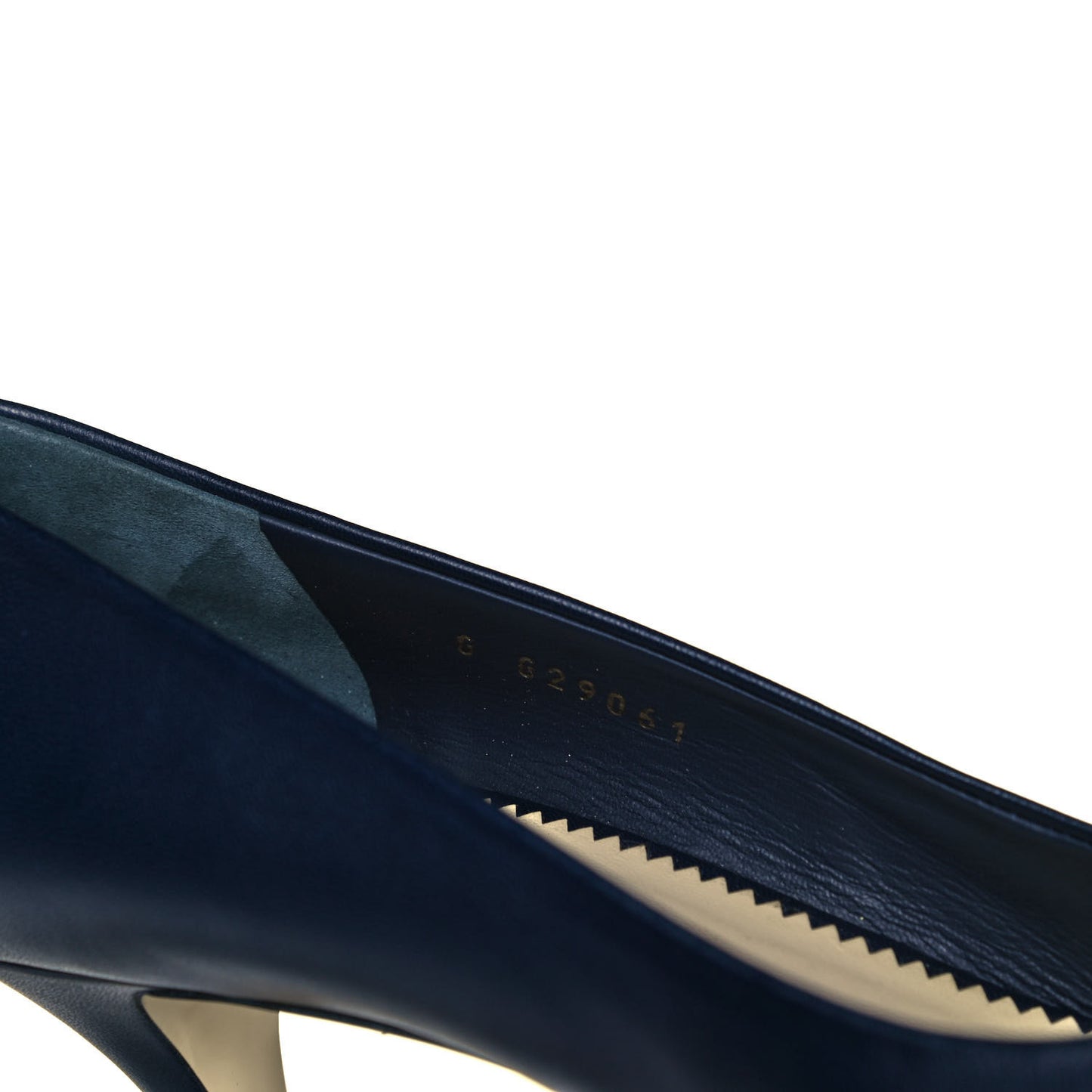 Lambskin Pearl Cap Toe Pumps 37 Navy Blue Black