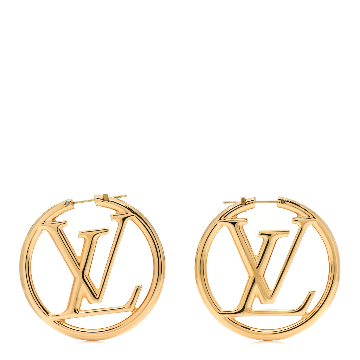 Metal Louise Hoop Earrings Gold