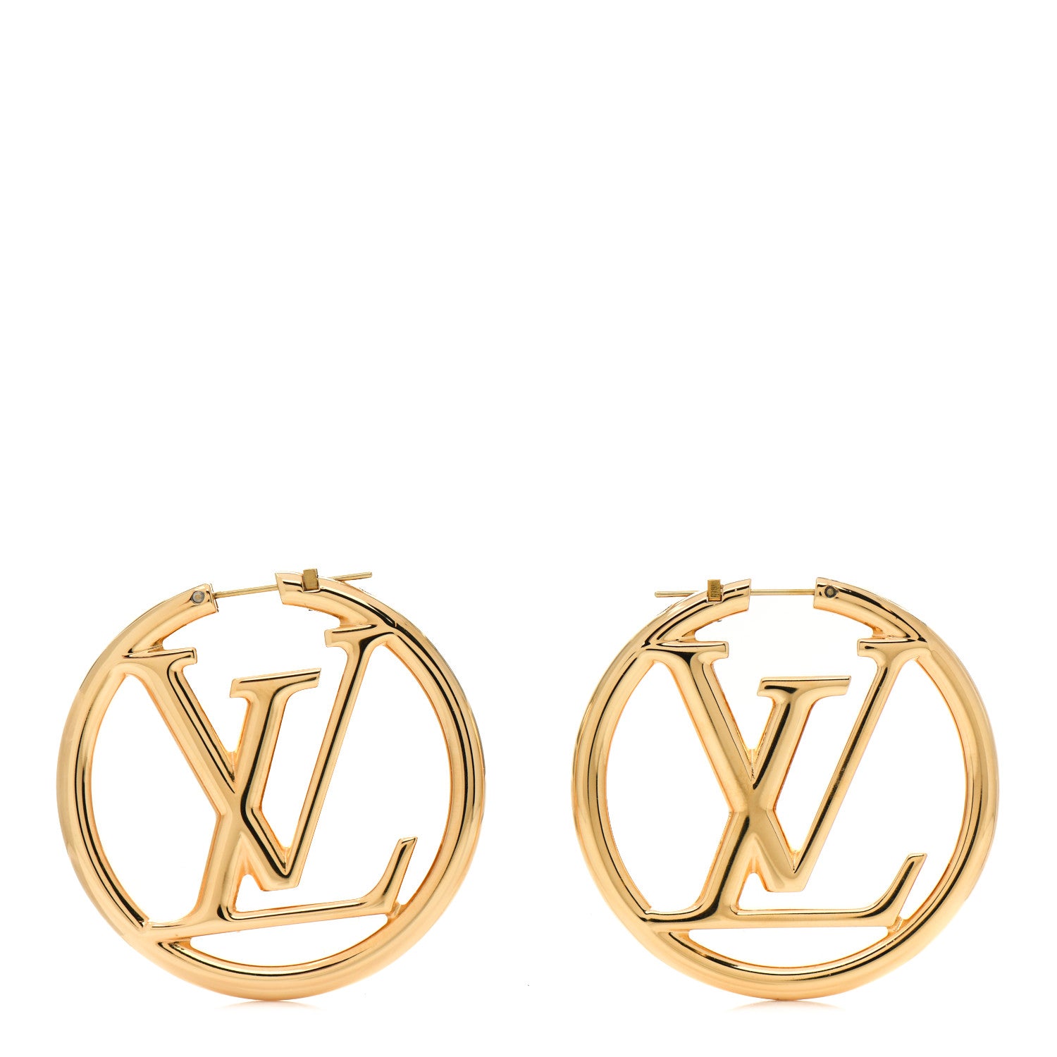 Louis Vuitton Metal Louise Hoop Earrings Gold 1 of 4
