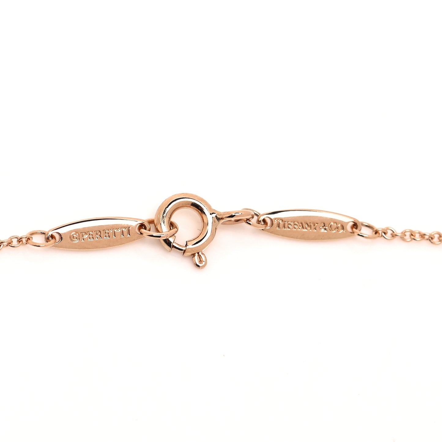 18K Rose Gold Diamond .25ct Elsa Peretti Diamonds by the Yard Pendant Necklace