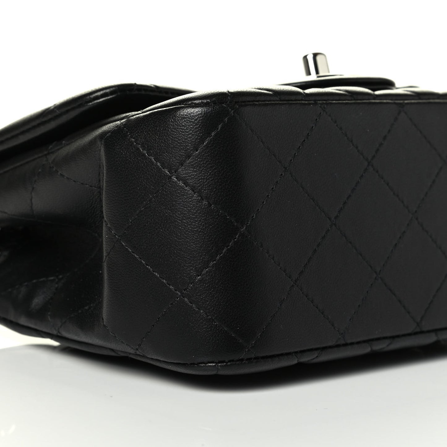 Lambskin Quilted Mini Square Flap Black