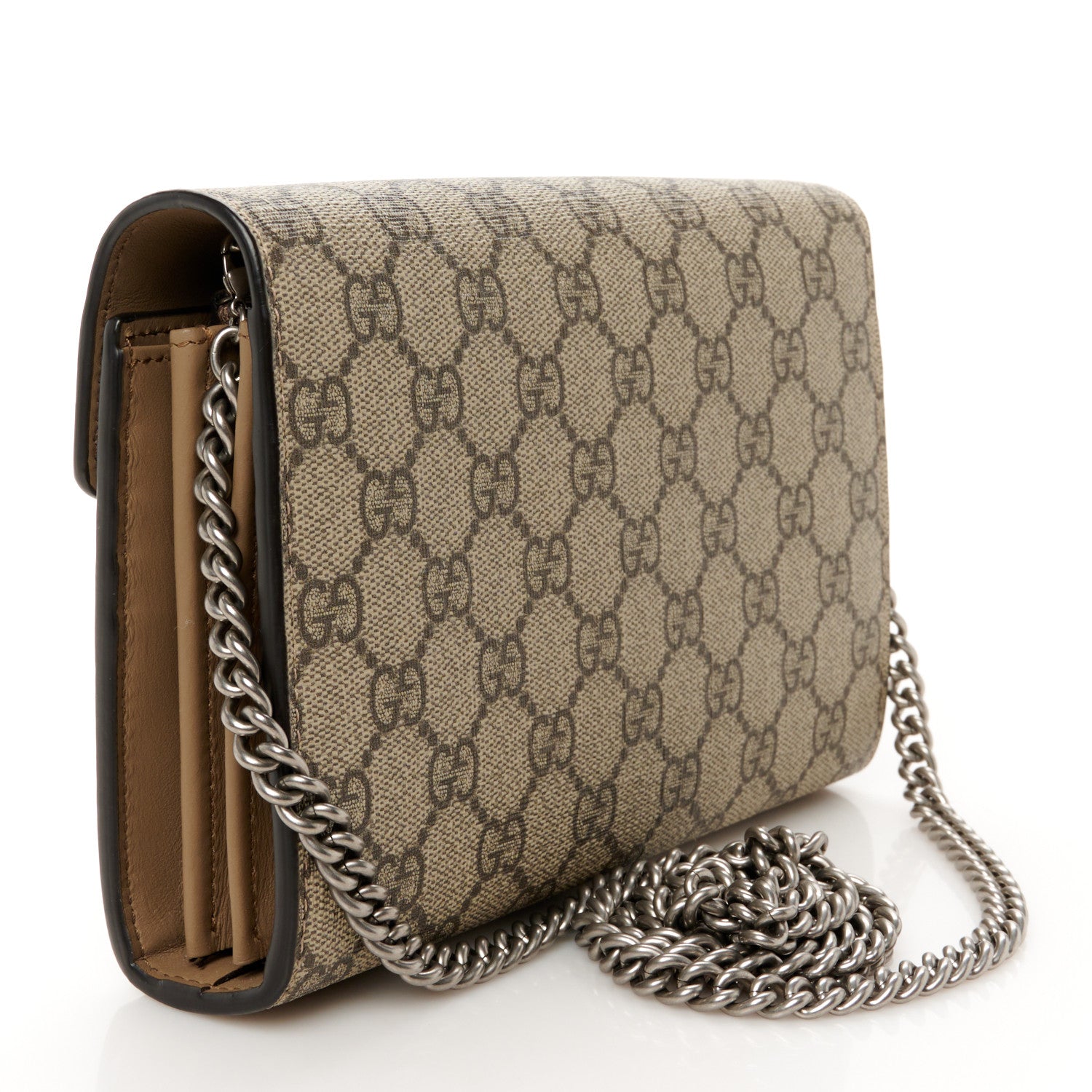 Gucci GG Supreme Monogram Mini Dionysus Chain Wallet Beige Taupe 3 of 10