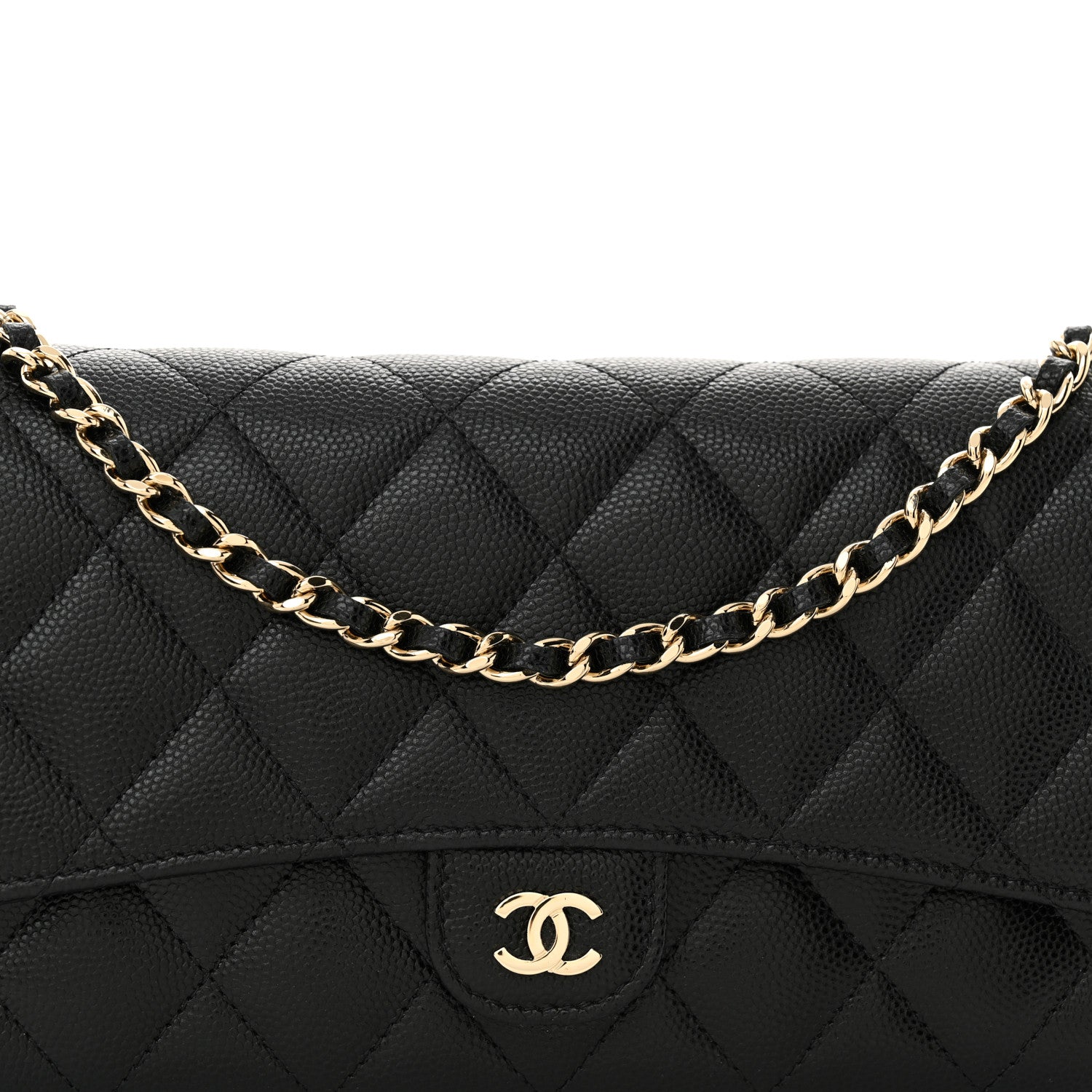 Chanel Caviar Quilted Phone Holder Wallet on Removable Chain Black 9 of 14