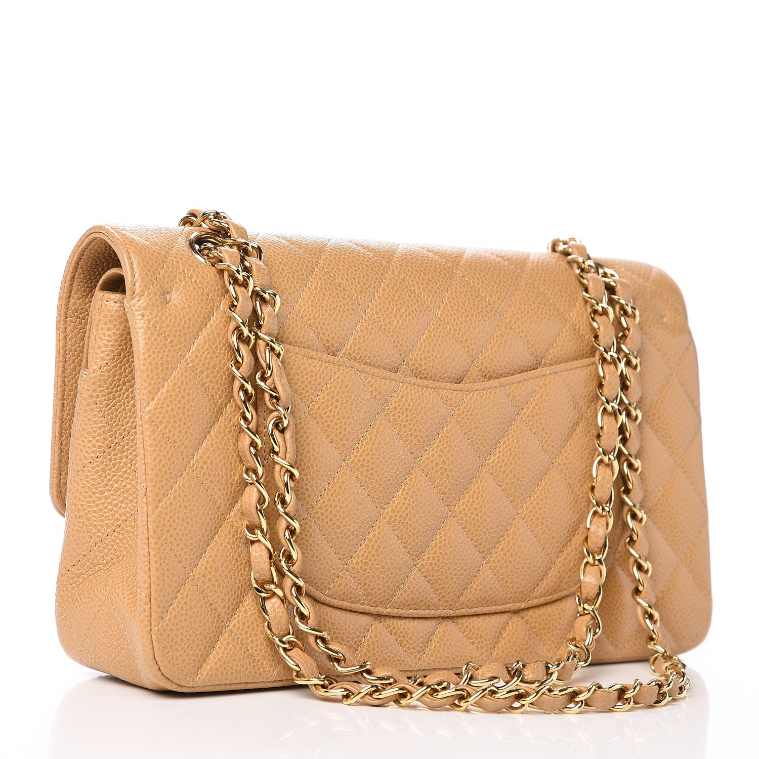 Chanel Caviar Quilted Medium Double Flap Beige 3 of 9