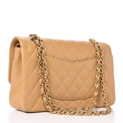 Chanel Caviar Quilted Medium Double Flap Beige 3 of 9
