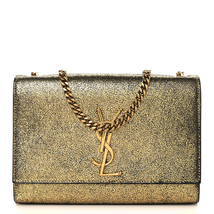 Saint Laurent Metallic Calfskin Small Classic Monogram Kate Tassel Satchel Gold 1 of 10