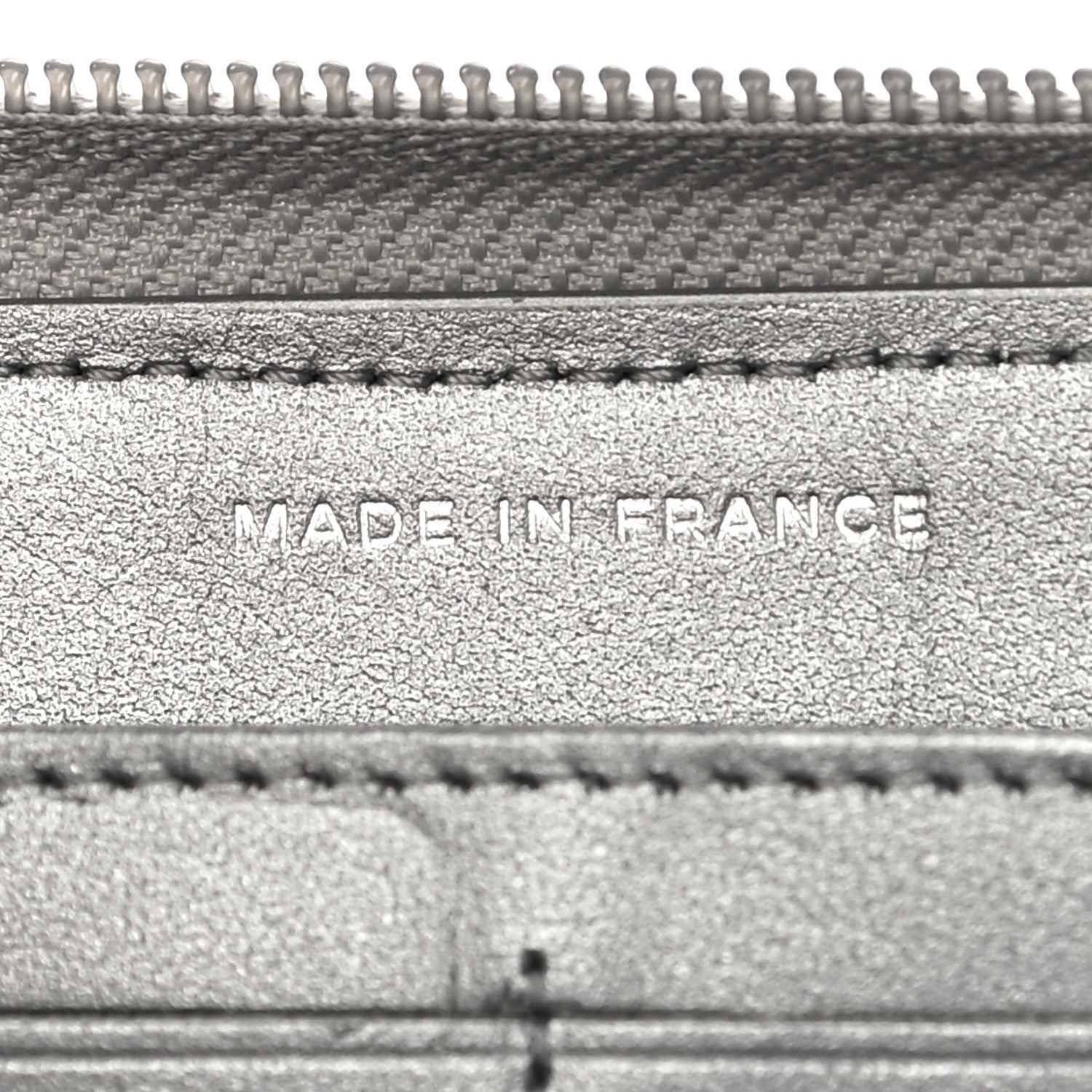 Chanel Metallic Caviar Quilted Boy Zip Around Wallet Silver 7 of 12