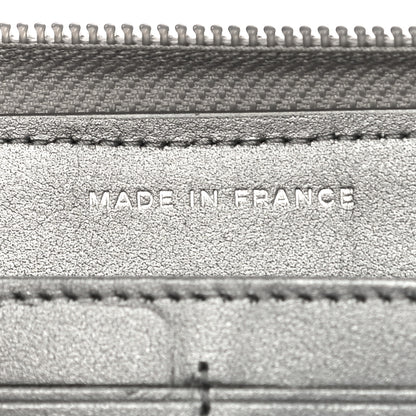 Chanel Metallic Caviar Quilted Boy Zip Around Wallet Silver 7 of 12