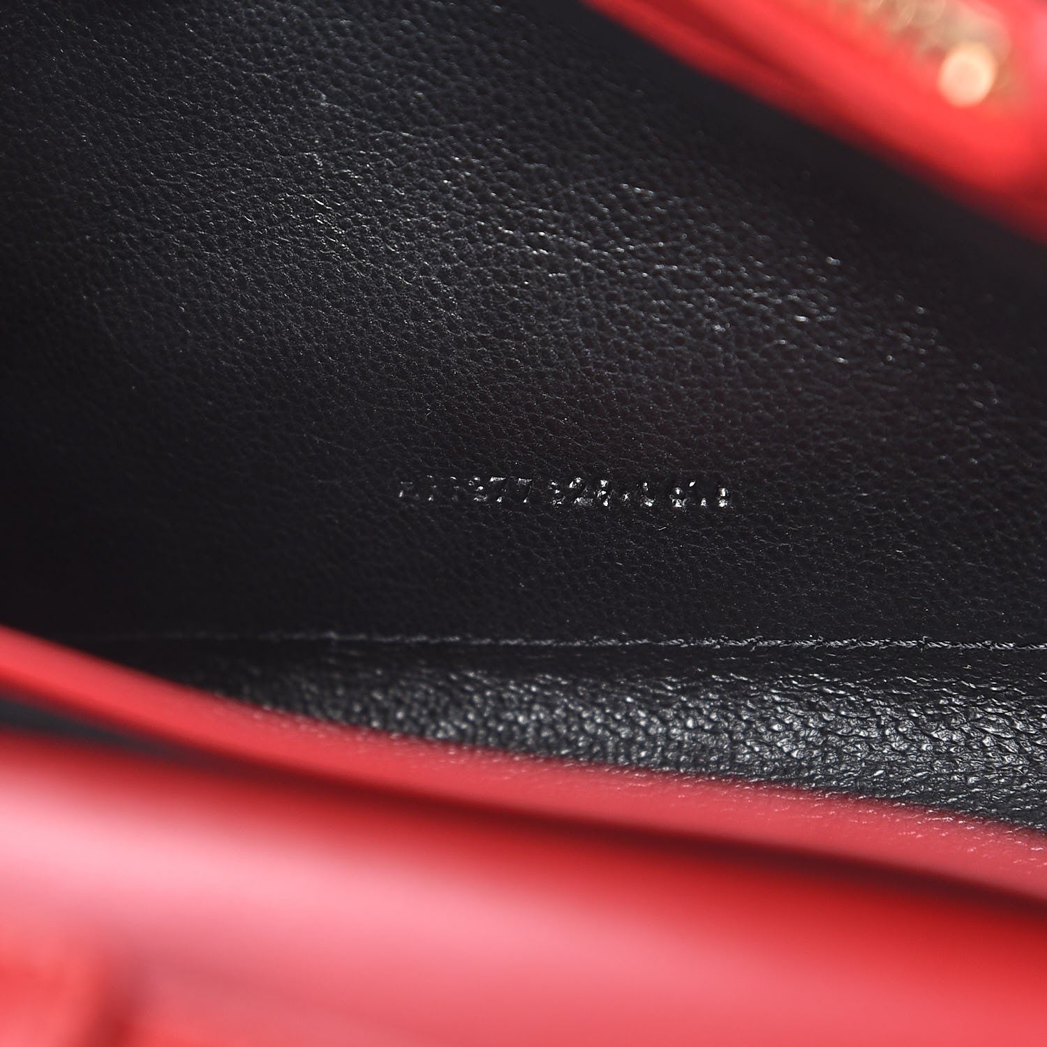 Saint Laurent Calfskin Crocodile Embossed Monogram Chain Wallet New Red 8 of 10