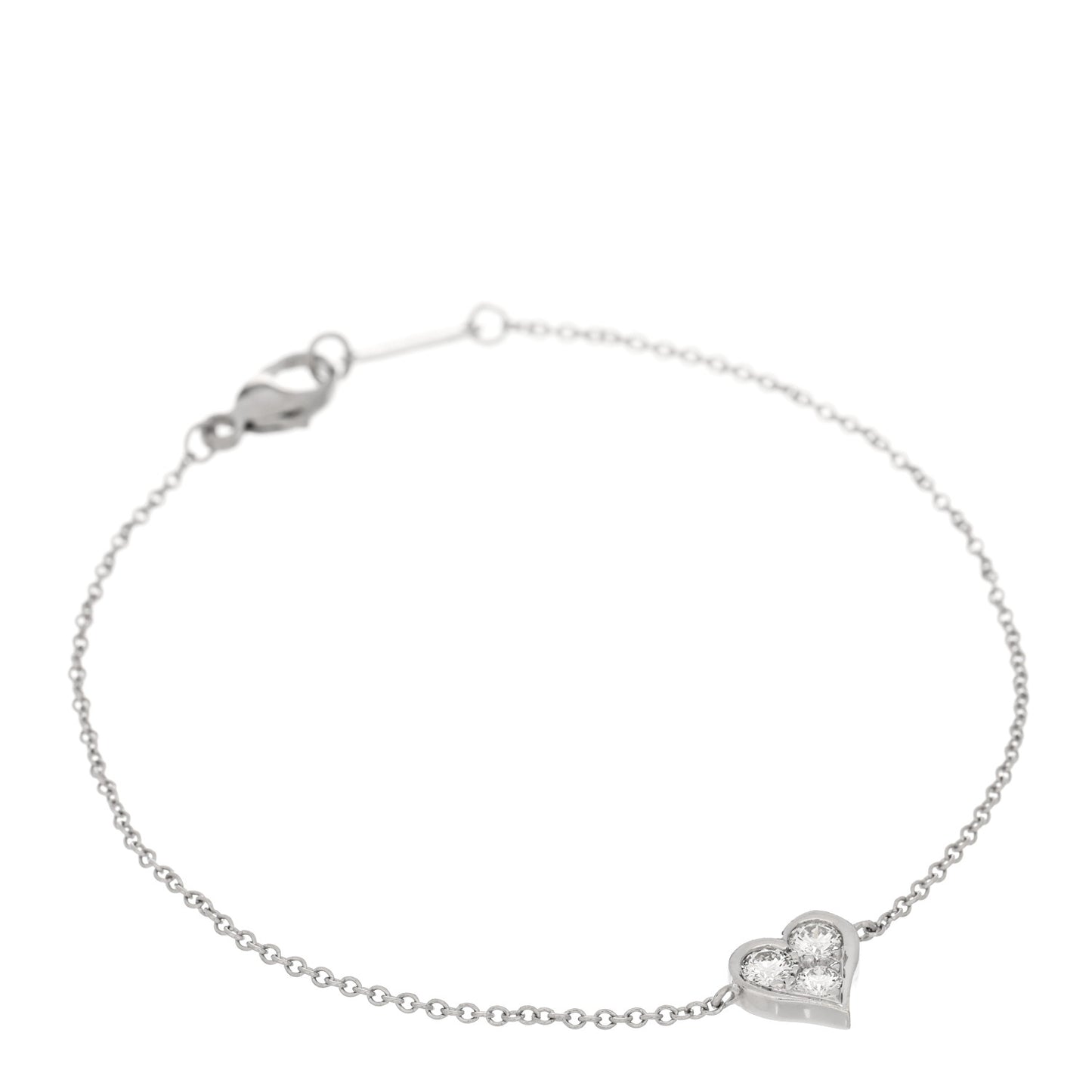 Platinum Diamond Hearts Bracelet