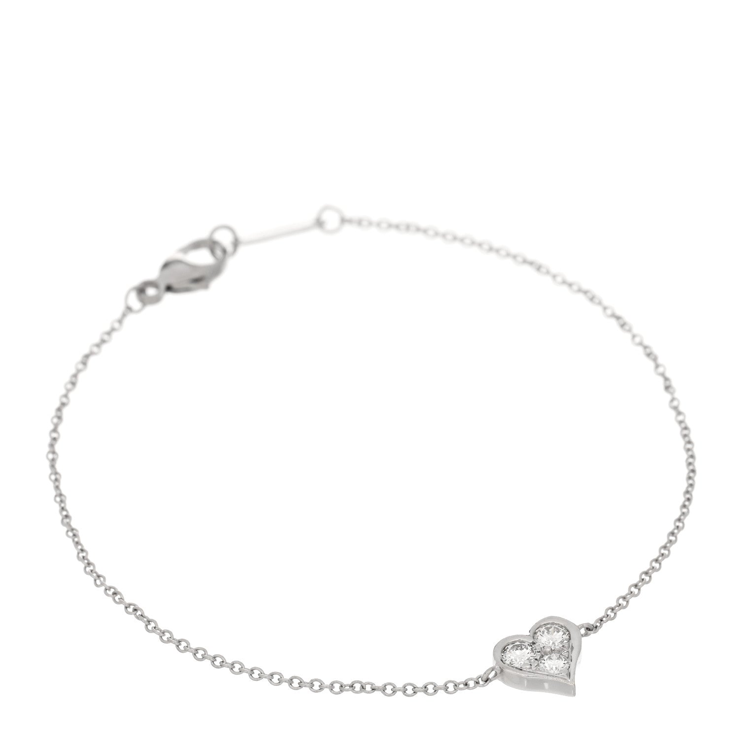 Tiffany Platinum Diamond Hearts Bracelet 1 of 3