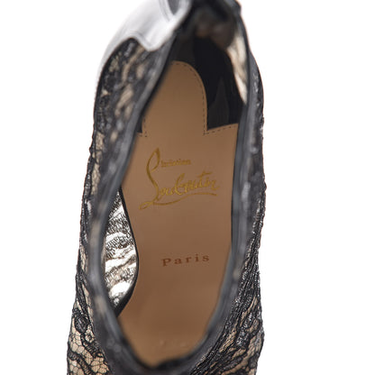 Christian Louboutin Patent Rete Lace Dentelle Psybootie 100 Ankle Boots 39.5 Black 8 of 14