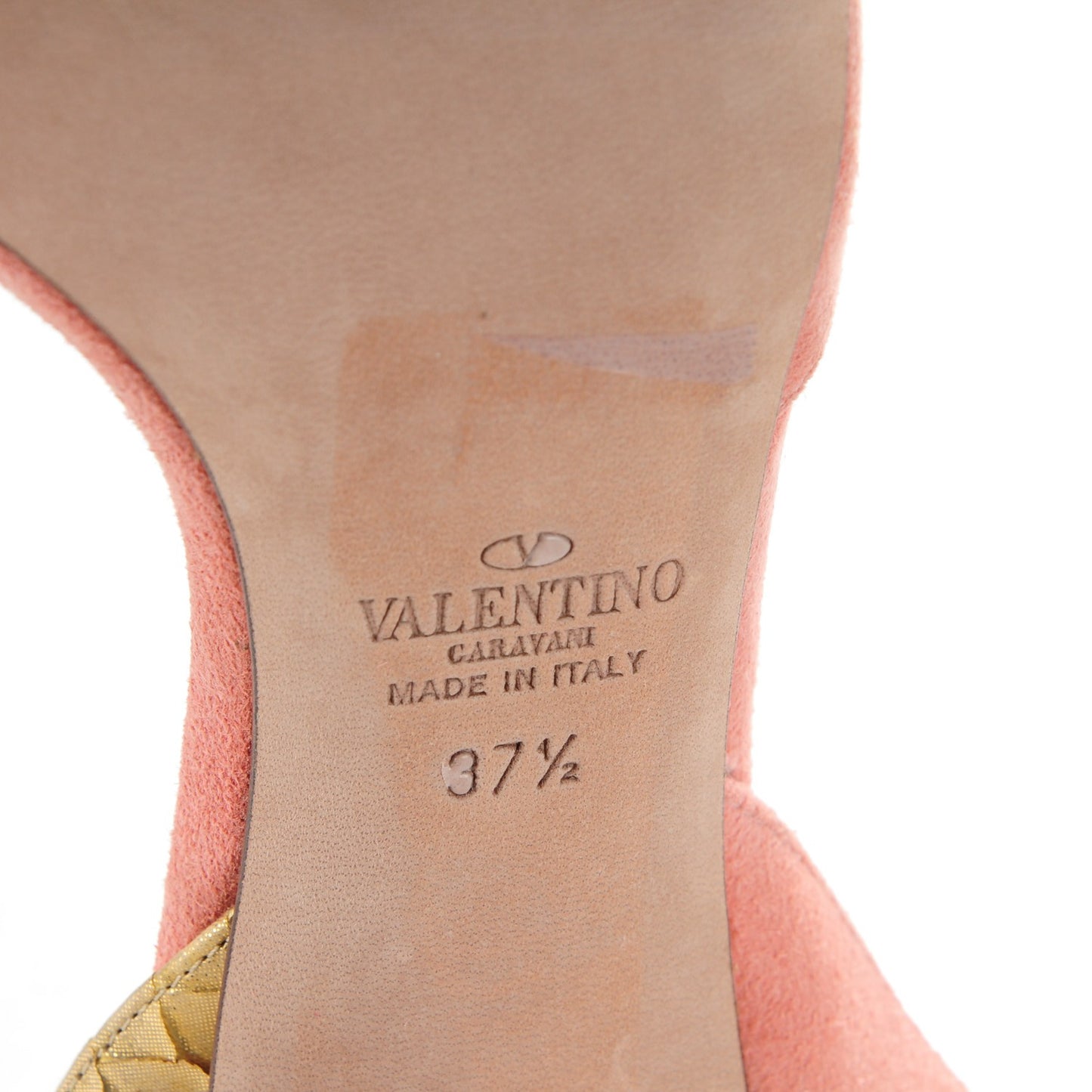 Suede Python Rockstud Ankle Strap 100 Sandals 37.5 Pink