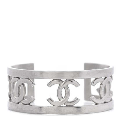Chanel Metal Logo CC Cuff Silver 1 of 4