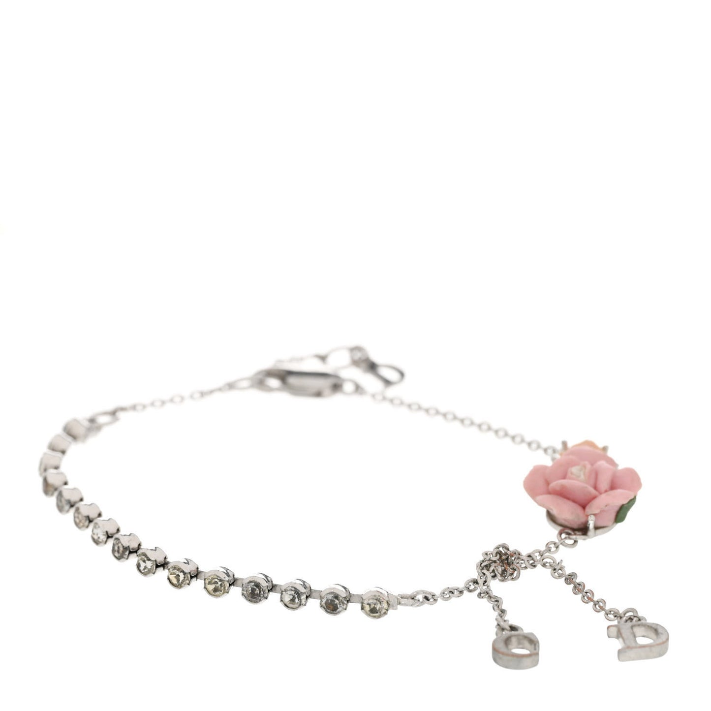 Crystal Flower Bracelet Silver