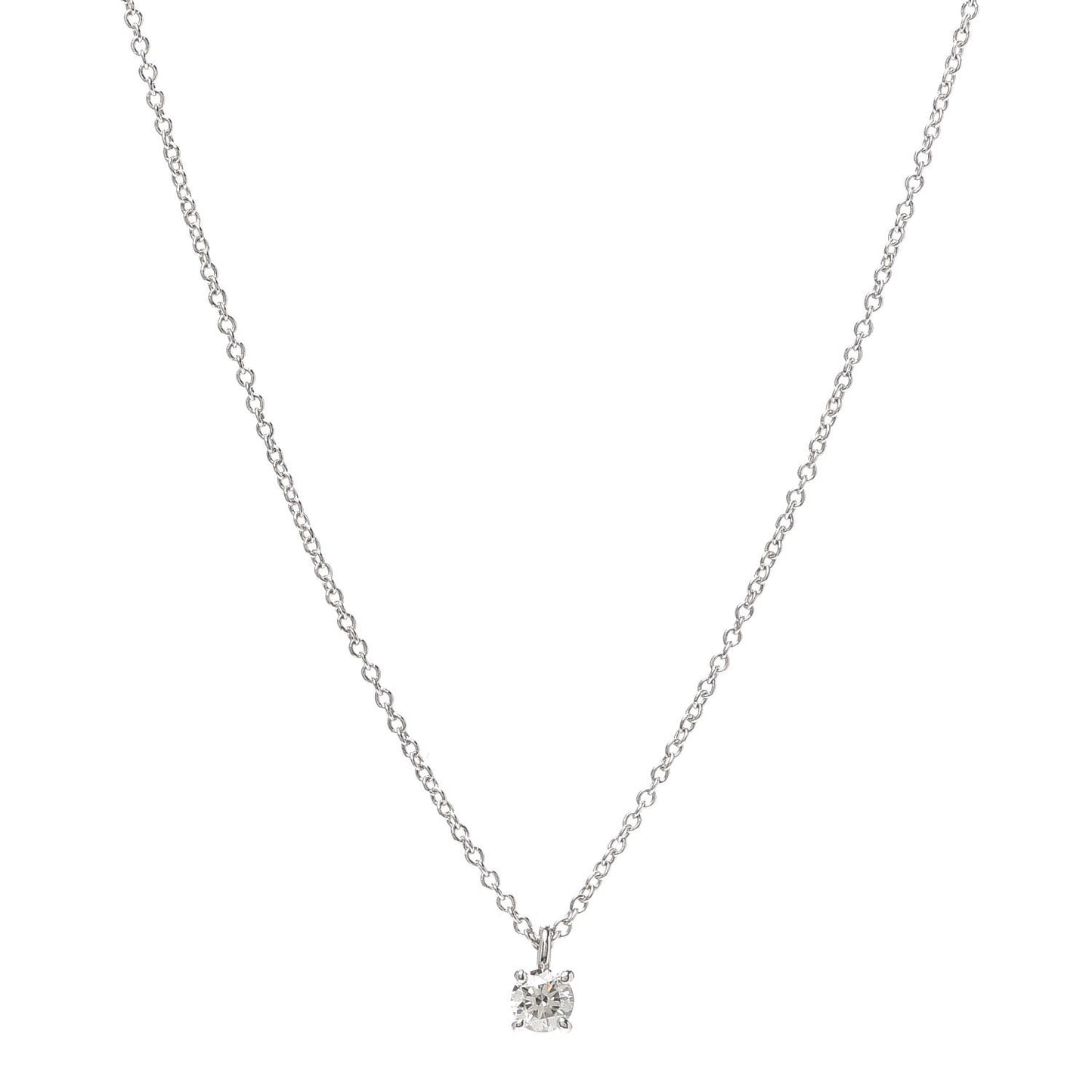 Platinum Diamond .17ct Solitaire Pendant Necklace