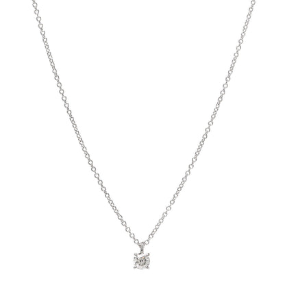 Tiffany Platinum Diamond .17ct Solitaire Pendant Necklace 1 of 6